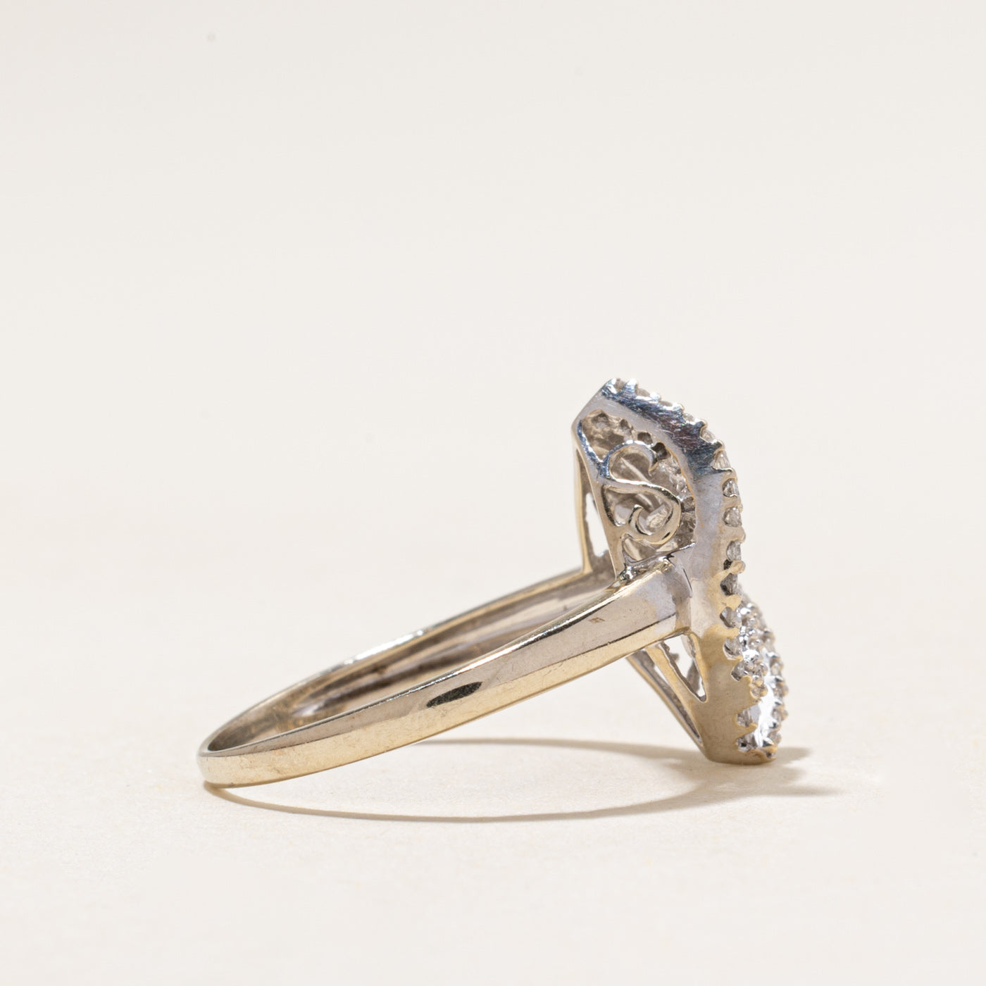 Diamond Cross Over Cluster Cocktail Ring | 0.65ctw | SZ 5.75
