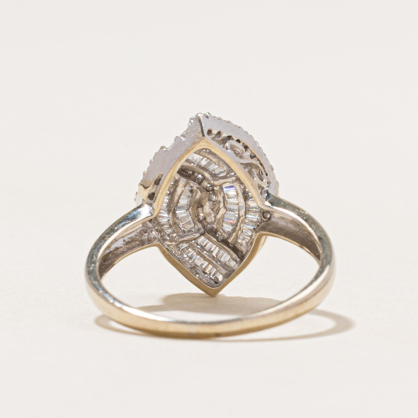 Diamond Cross Over Cluster Cocktail Ring | 0.65ctw | SZ 5.75