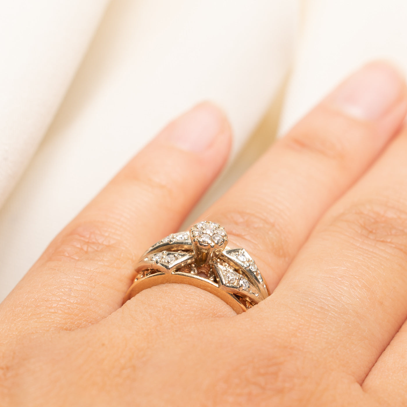 Diamond Textured Statement Ring | 0.30ctw | SZ 7.5