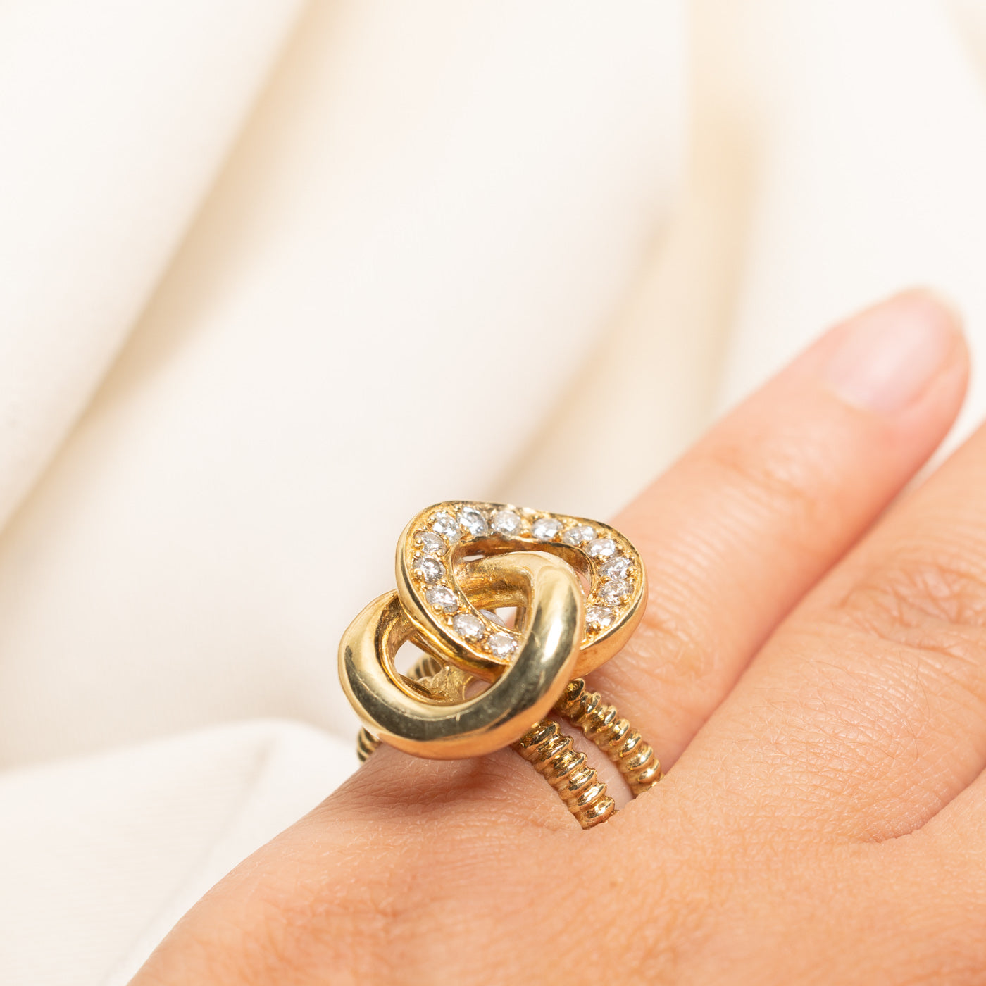 14k Diamond Cocktail Chain Ring | 0.70ctw | SZ 5.75
