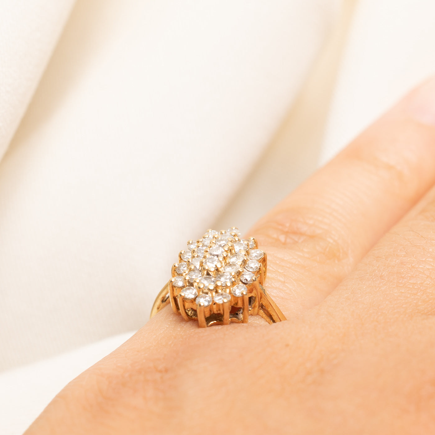 14k Diamond Cluster Ring | 0.90ctw | SZ 5.75