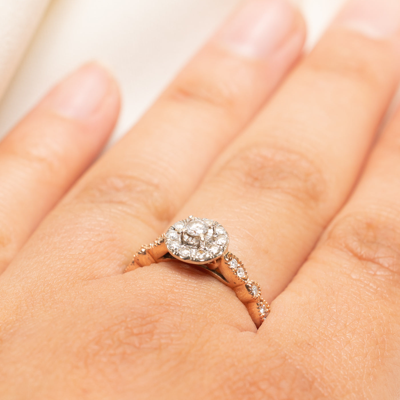 Illusion Set Diamond Halo Ornate Ring | 0.40ctw | SZ 9