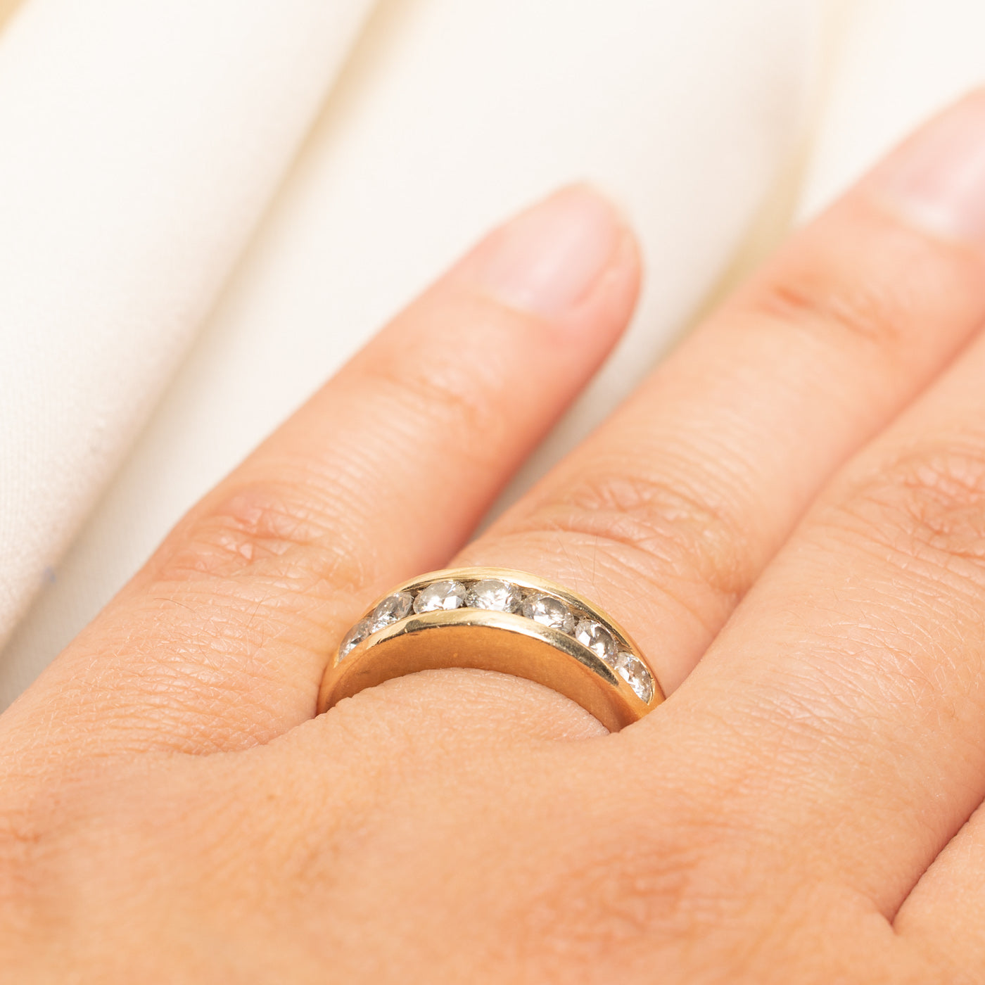 Channel Set Semi Eternity Diamond Ring | 1.10ctw | SZ 7.5