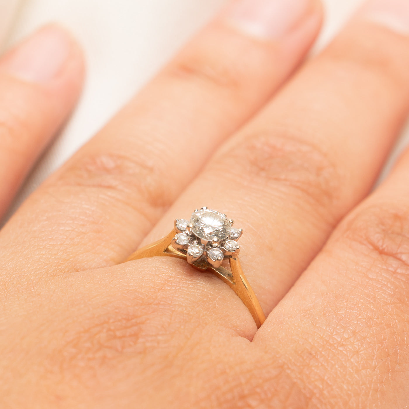 Diamond Petal Reverse Tapered Ring | 0.72ctw | SZ 9