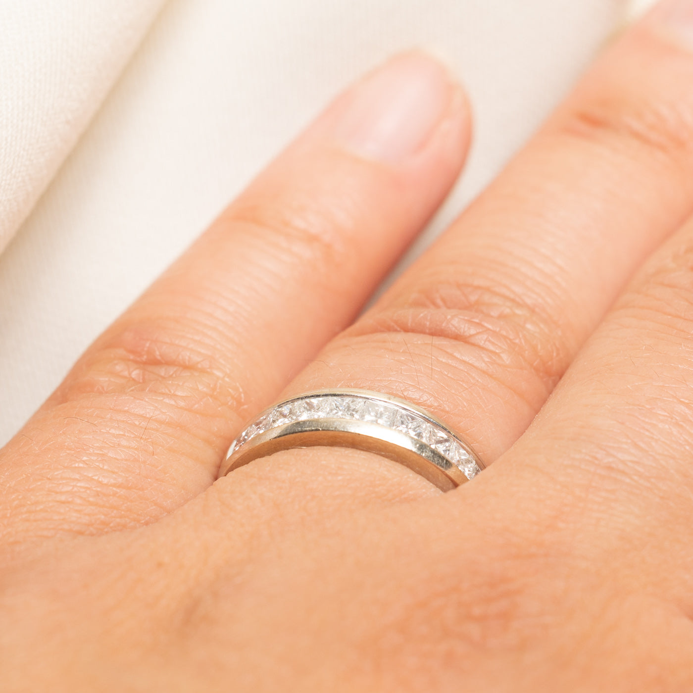 Semi Eternity Princess Cut Diamond Band | 0.75ctw | 2.50mm | SZ 6.5