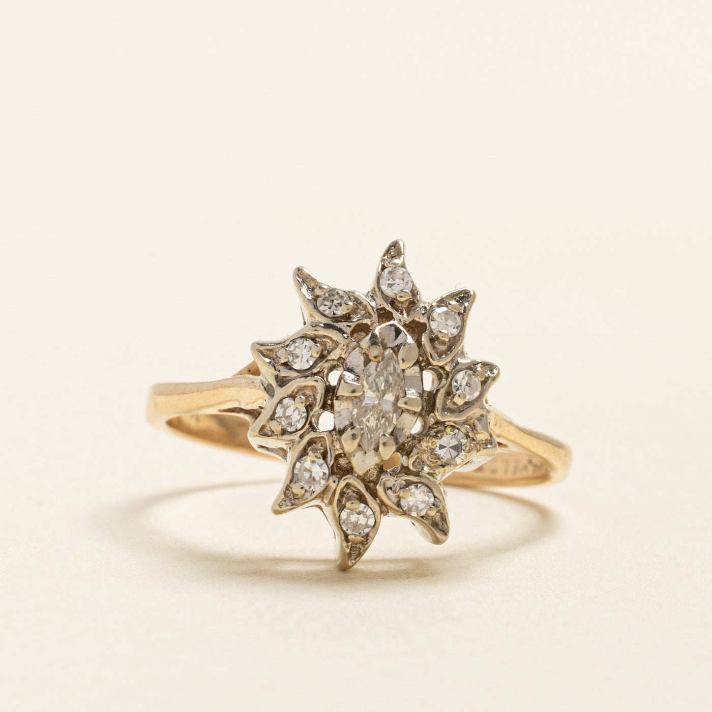 Marquise Cut Diamond Petal Ring | 0.29ctw | SZ 7.5