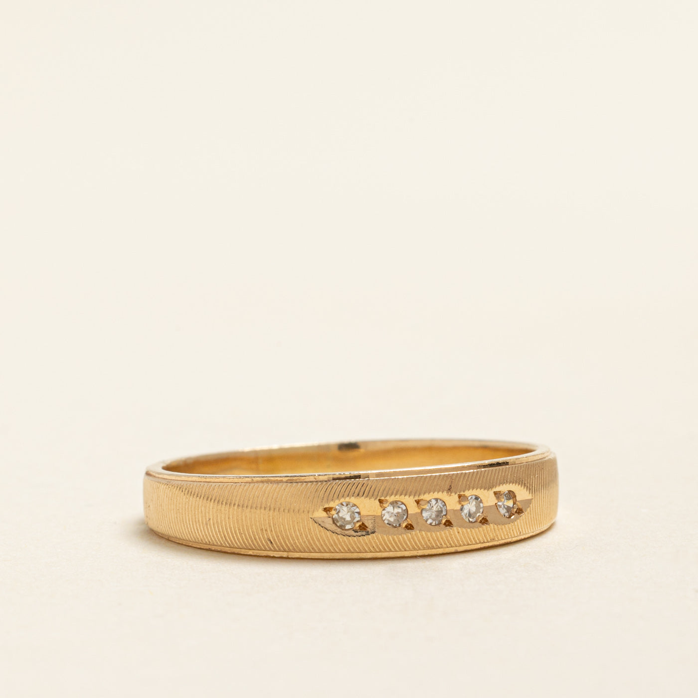 Star Set Diamond Textured Band | 0.10ctw | SZ 11.5