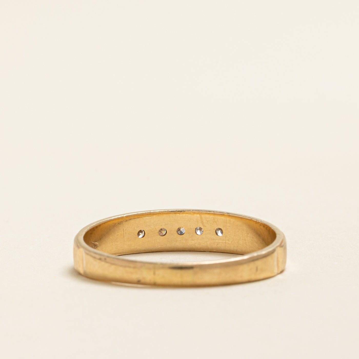 Star Set Diamond Textured Band | 0.10ctw | SZ 11.5