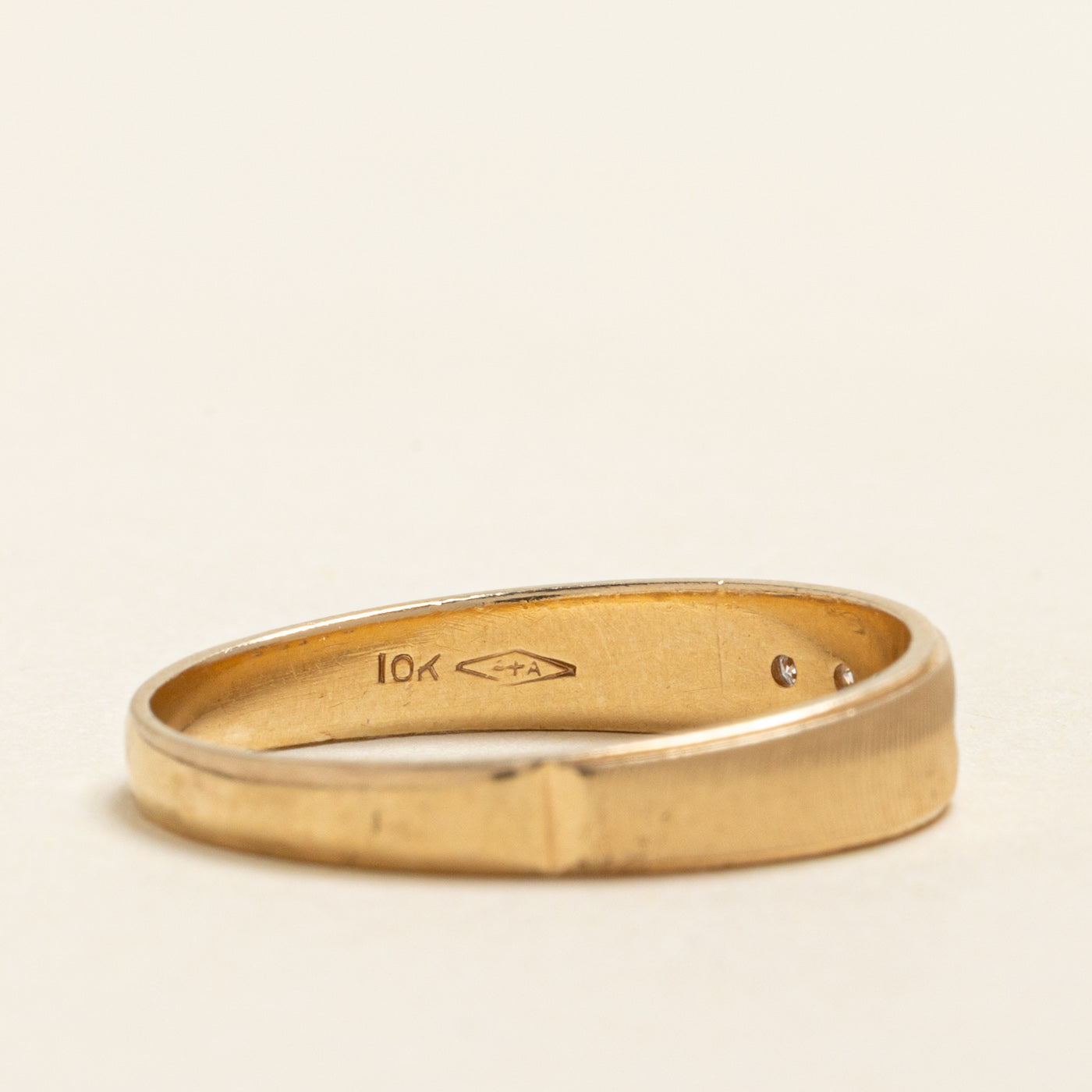 Star Set Diamond Textured Band | 0.10ctw | SZ 11.5