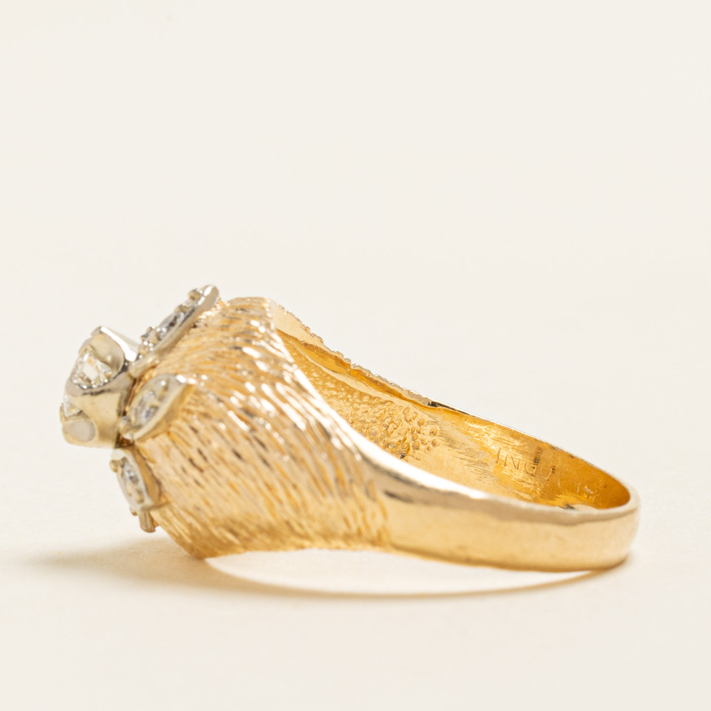 Illusion Set Diamond Textured Dome Ring | 0.26ctw | SZ 6.75