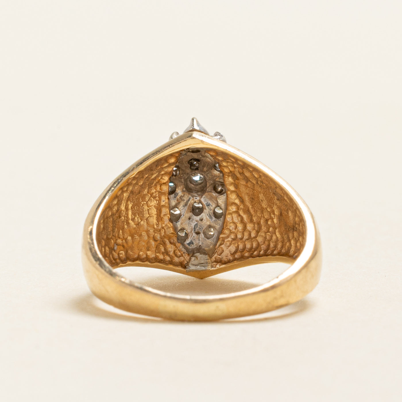 Diamond Cluster Grooved Dome Ring | 0.22ctw | SZ 3.25