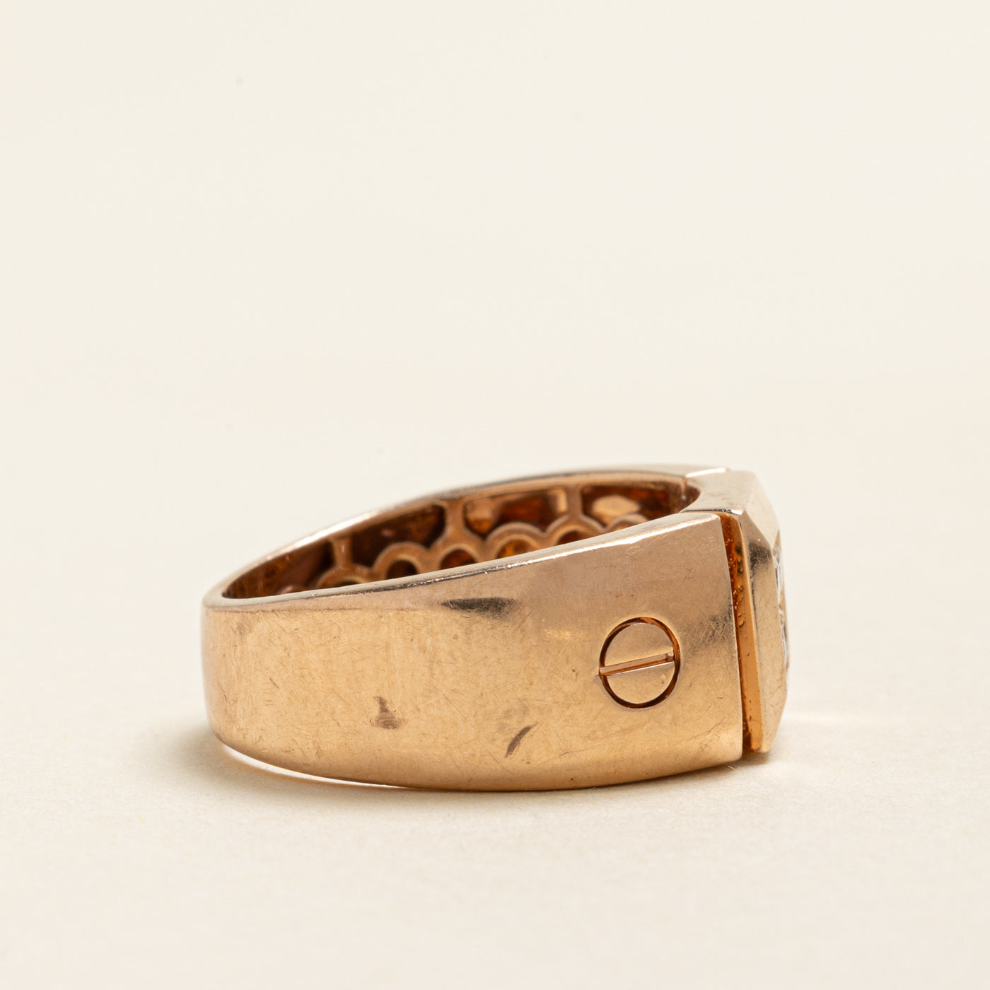 Rose Gold Diamond Grid Ring | 0.20ctw | SZ 7.5
