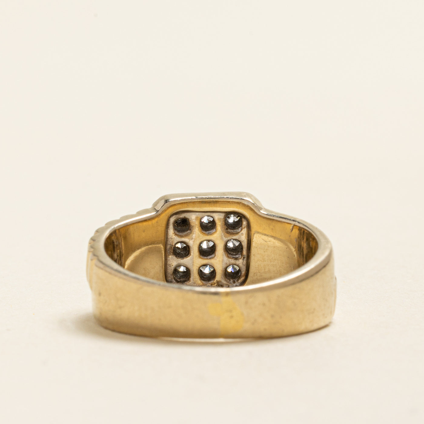 18k Diamond Grid Fluted Ring | 0.36ctw | SZ 6.5