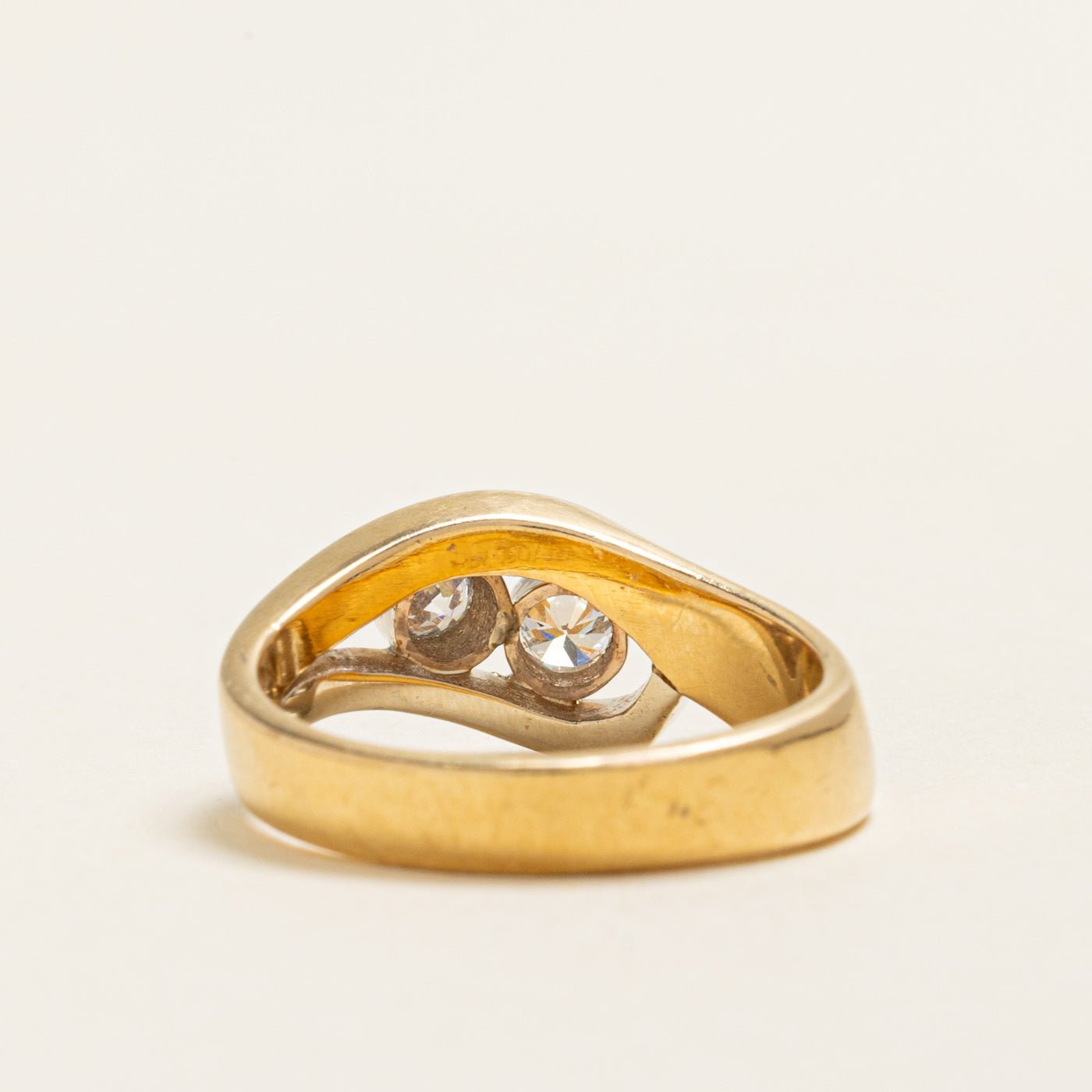 18k Two Stone Bezel Set Diamond Ring | 0.24ctw | SZ 7