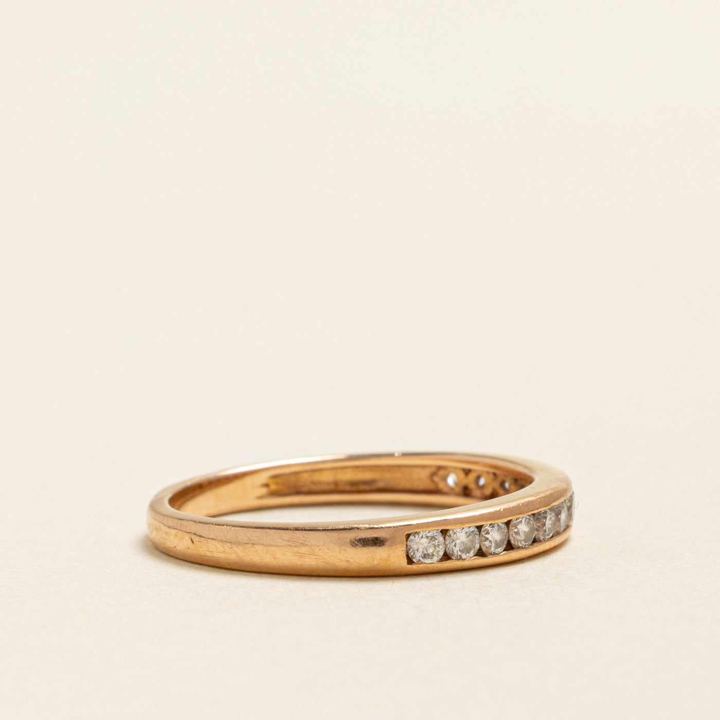 Alliance semi-éternité en or 18 carats sertie de diamants | 0,32 ct | 2,70 mm | Taille 5,5
