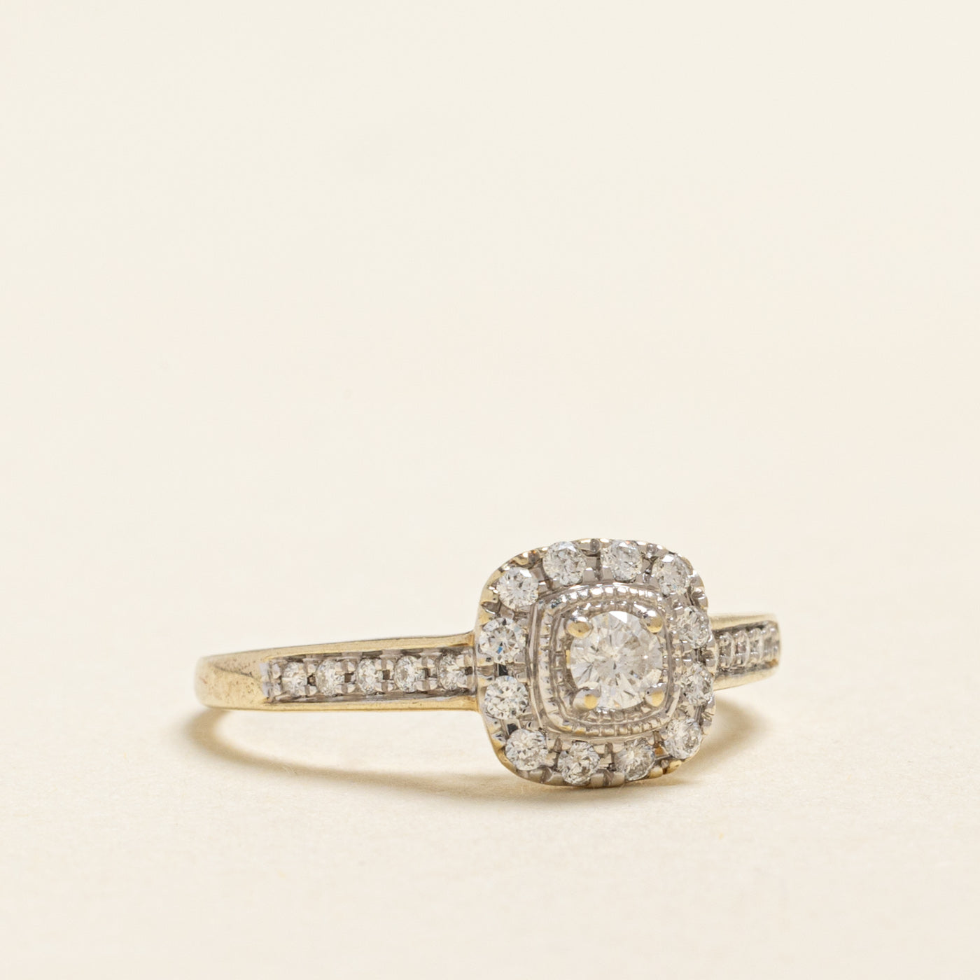 White Gold Diamond Halo Ring | 0.35ctw | SZ 6