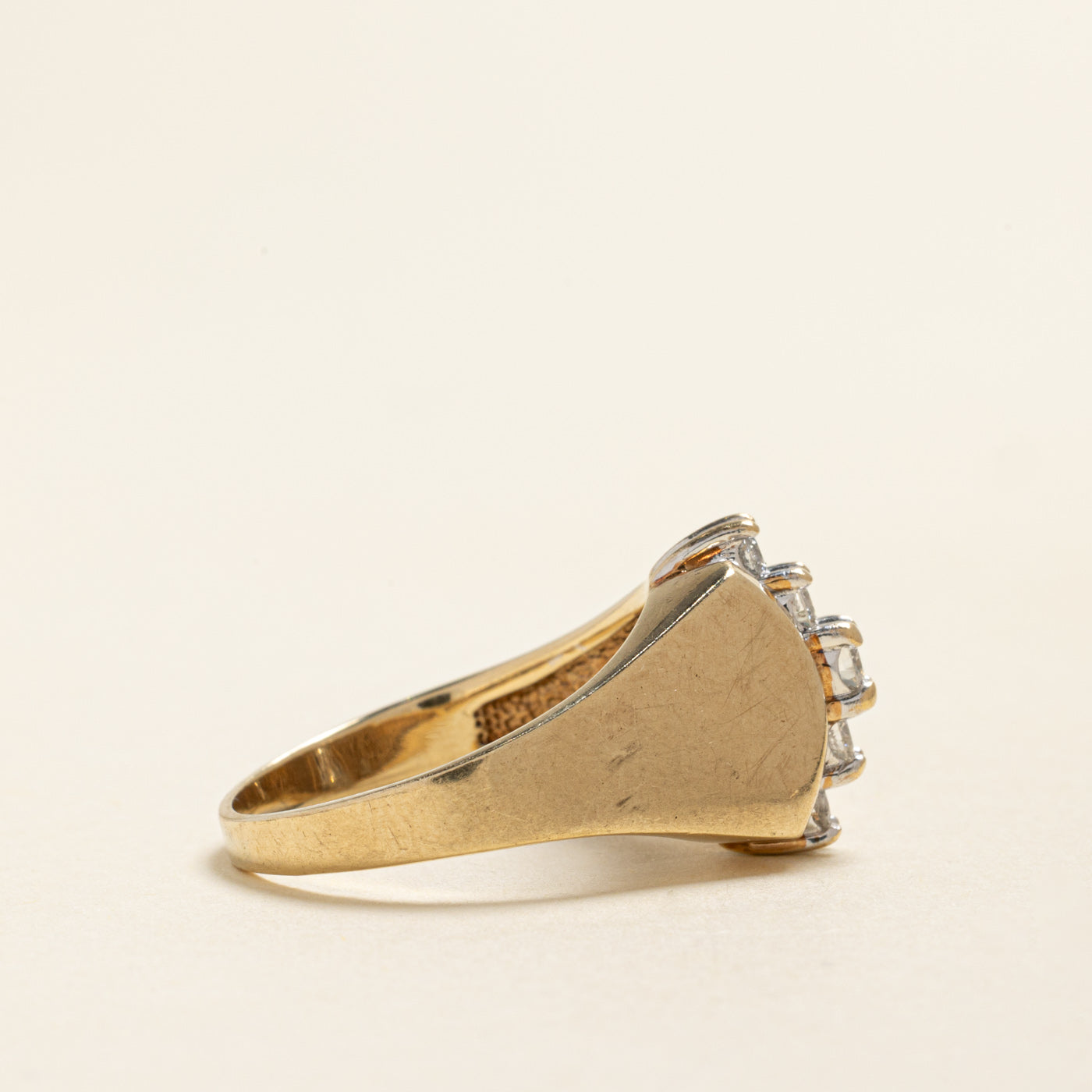 Yellow Gold Diamond Column Ring | 0.32ctw | SZ 8.25