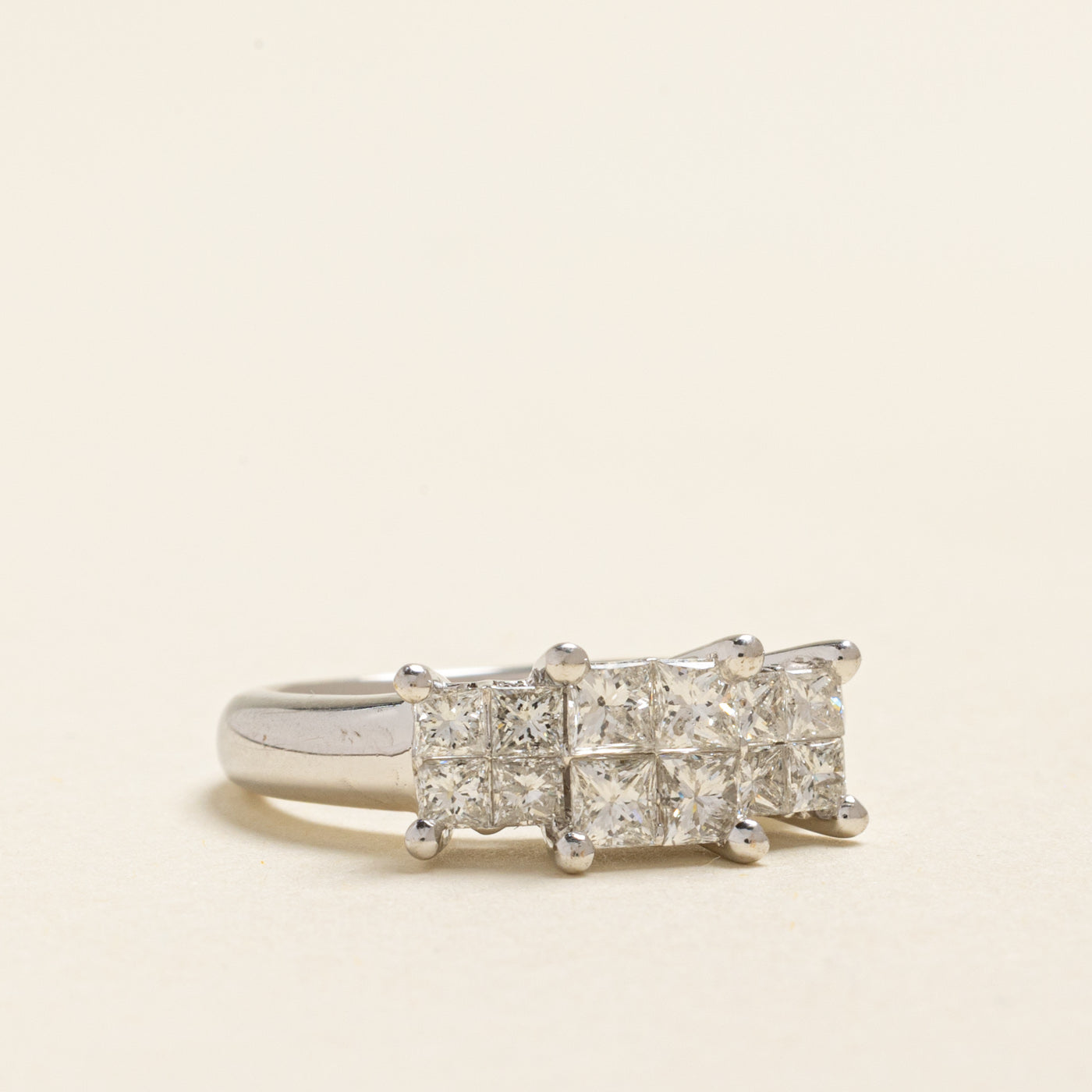 18k Illusion Set Princess Cut Diamond Ring | 1.50ctw | SZ 5.5