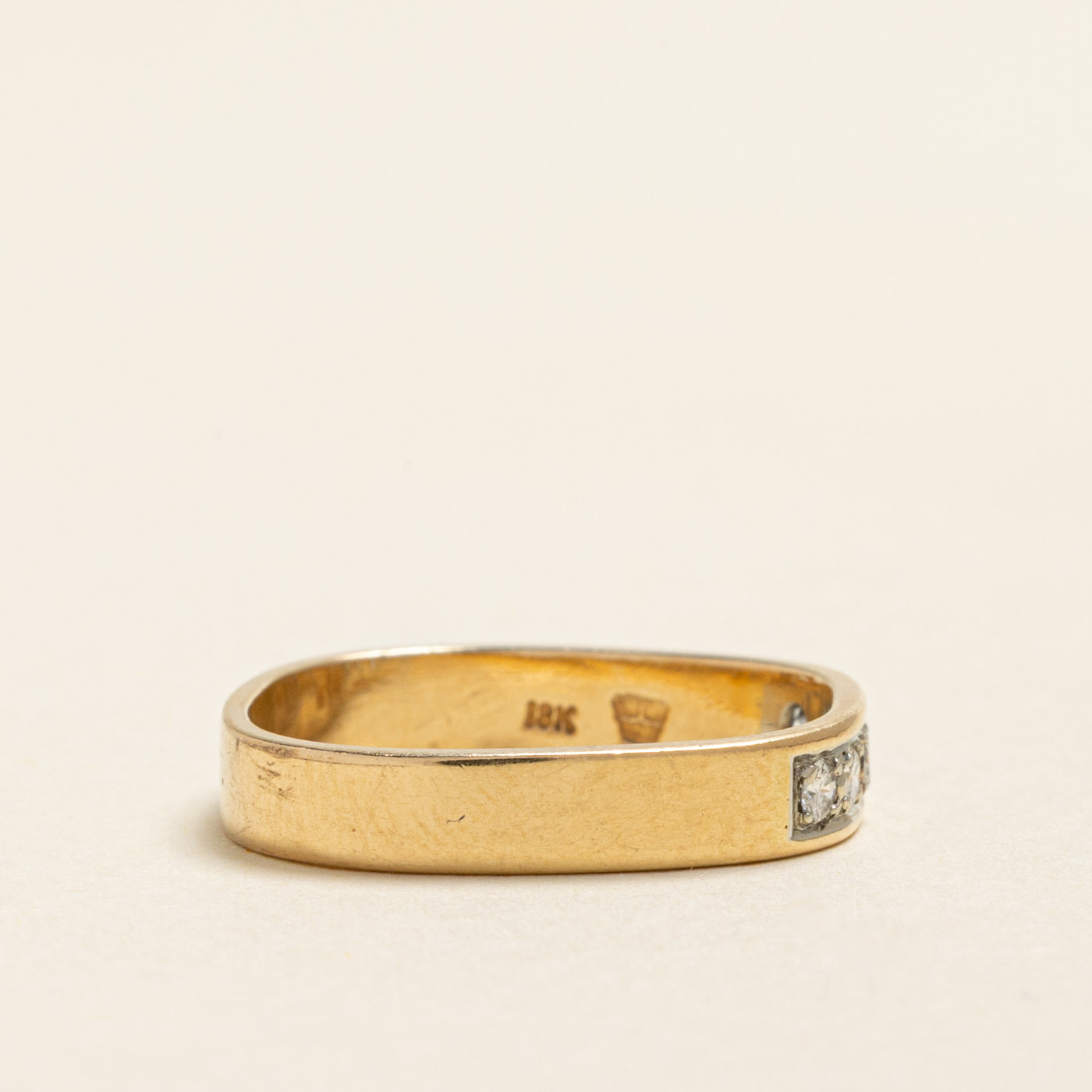 18k Five Stone Diamond Soft Square Band | 0.25ctw | 3.80mm | SZ 6.5