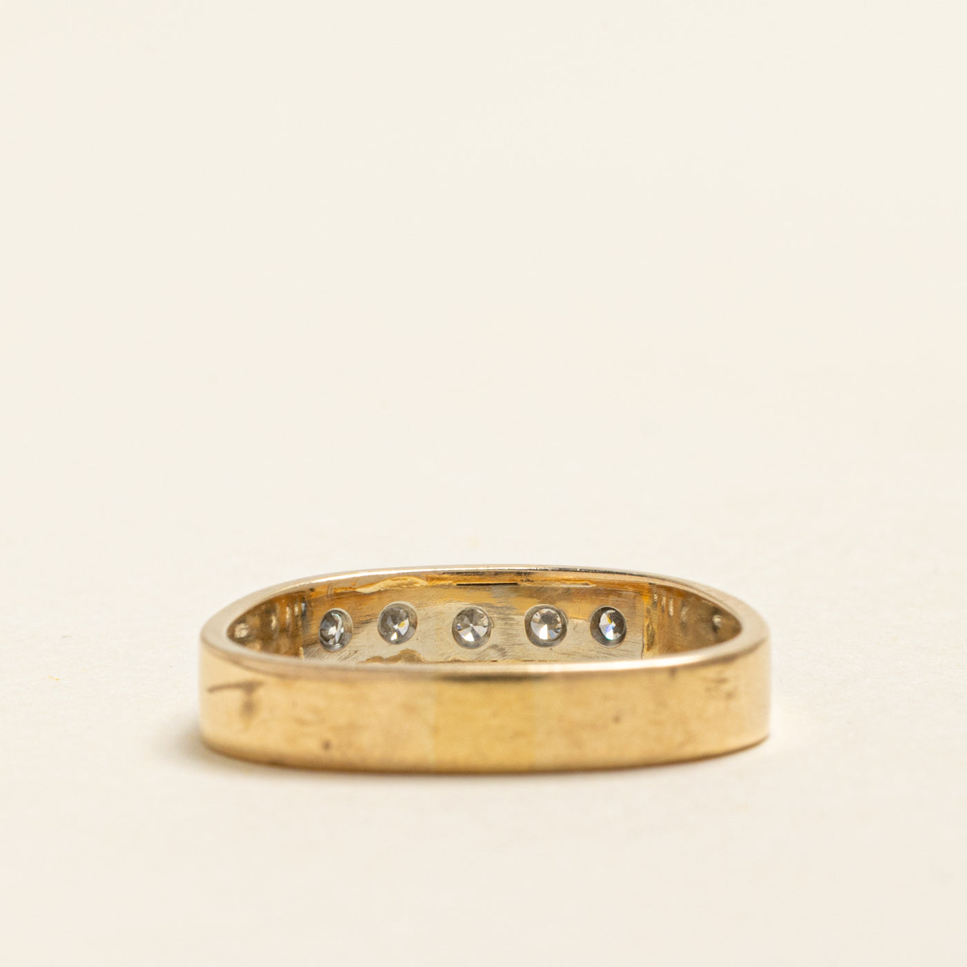 18k Five Stone Diamond Soft Square Band | 0.25ctw | 3.80mm | SZ 6.5