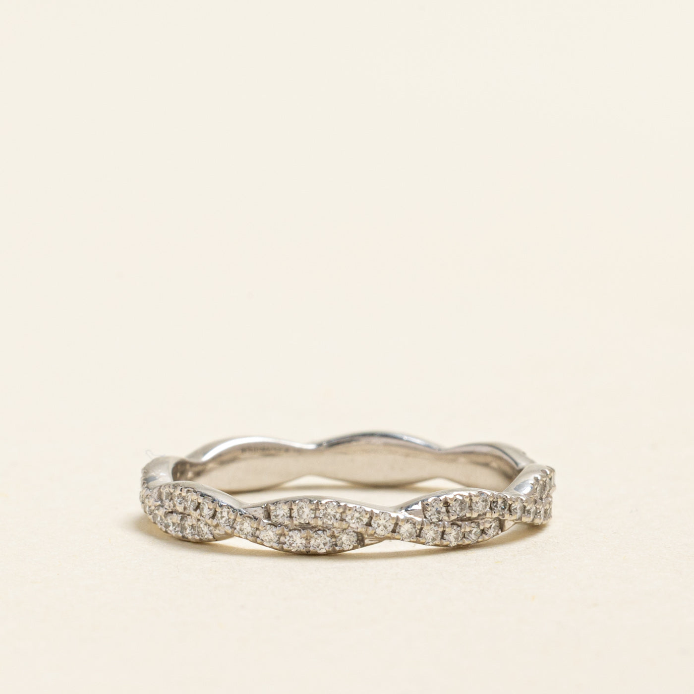 18k Eternity Diamond Cross Over Band | 0.39ctw | 2.45mm | SZ 5