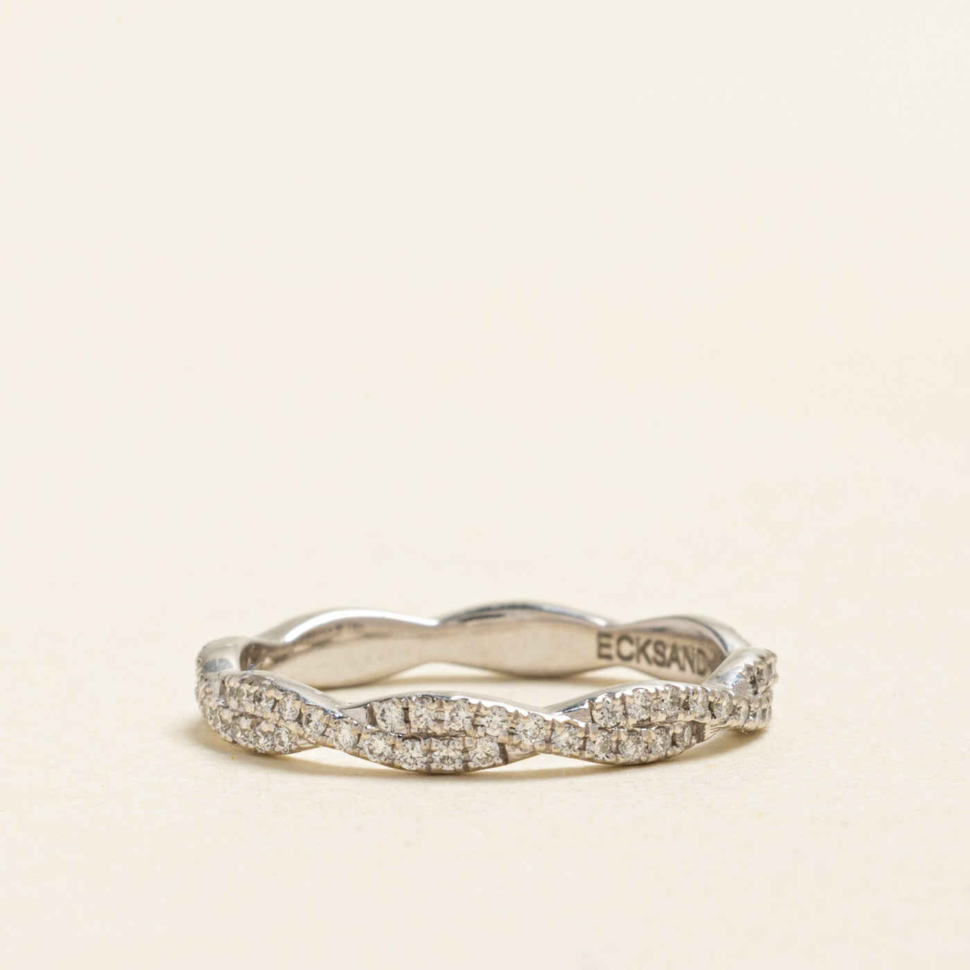 18k Eternity Diamond Cross Over Band | 0.39ctw | 2.45mm | SZ 5