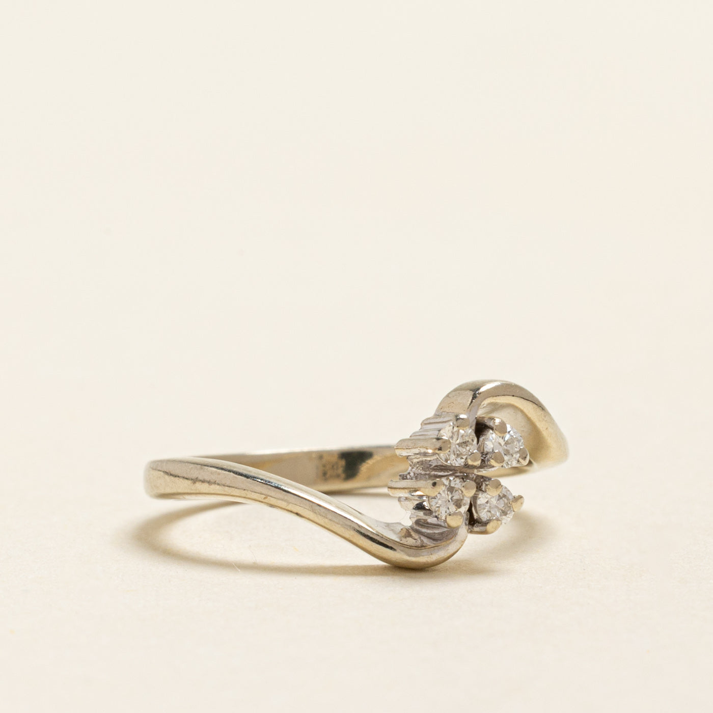 Four Stone Diamond Bypass Ring | 0.09ctw | SZ 3.25