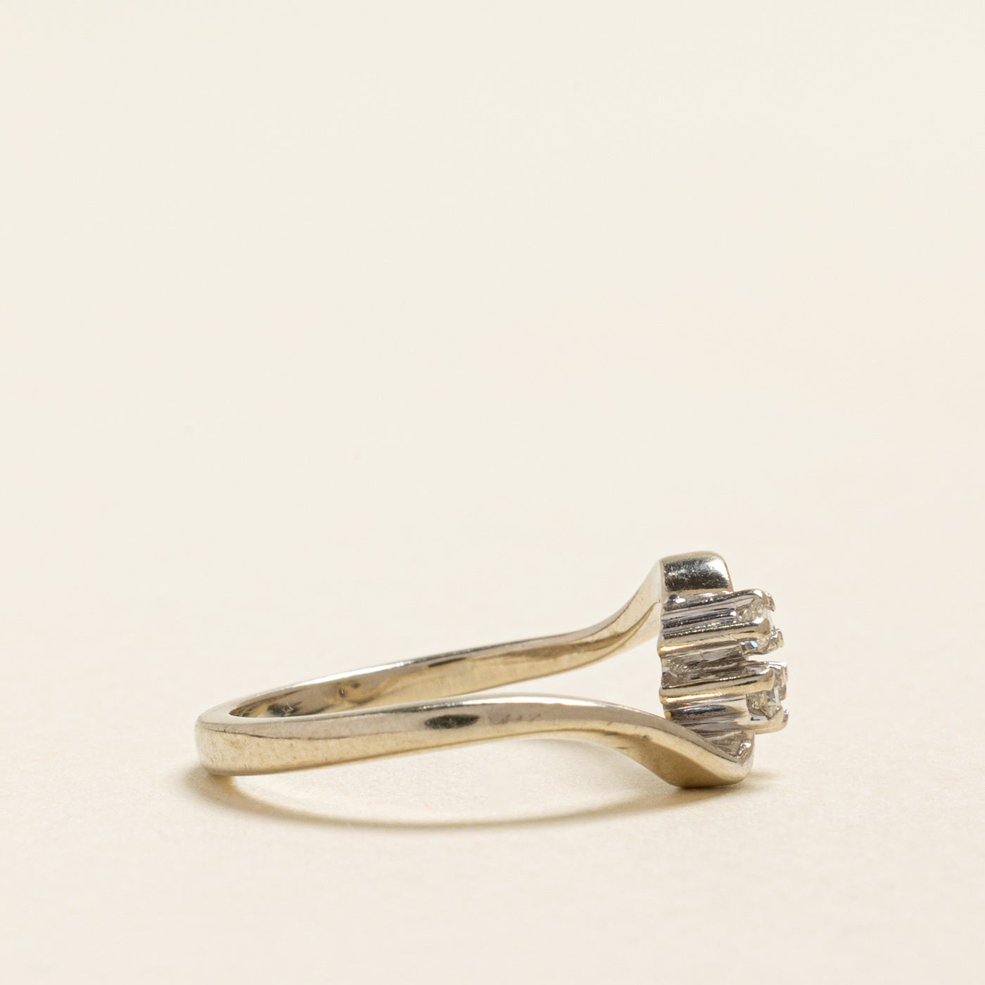 Four Stone Diamond Bypass Ring | 0.09ctw | SZ 3.25