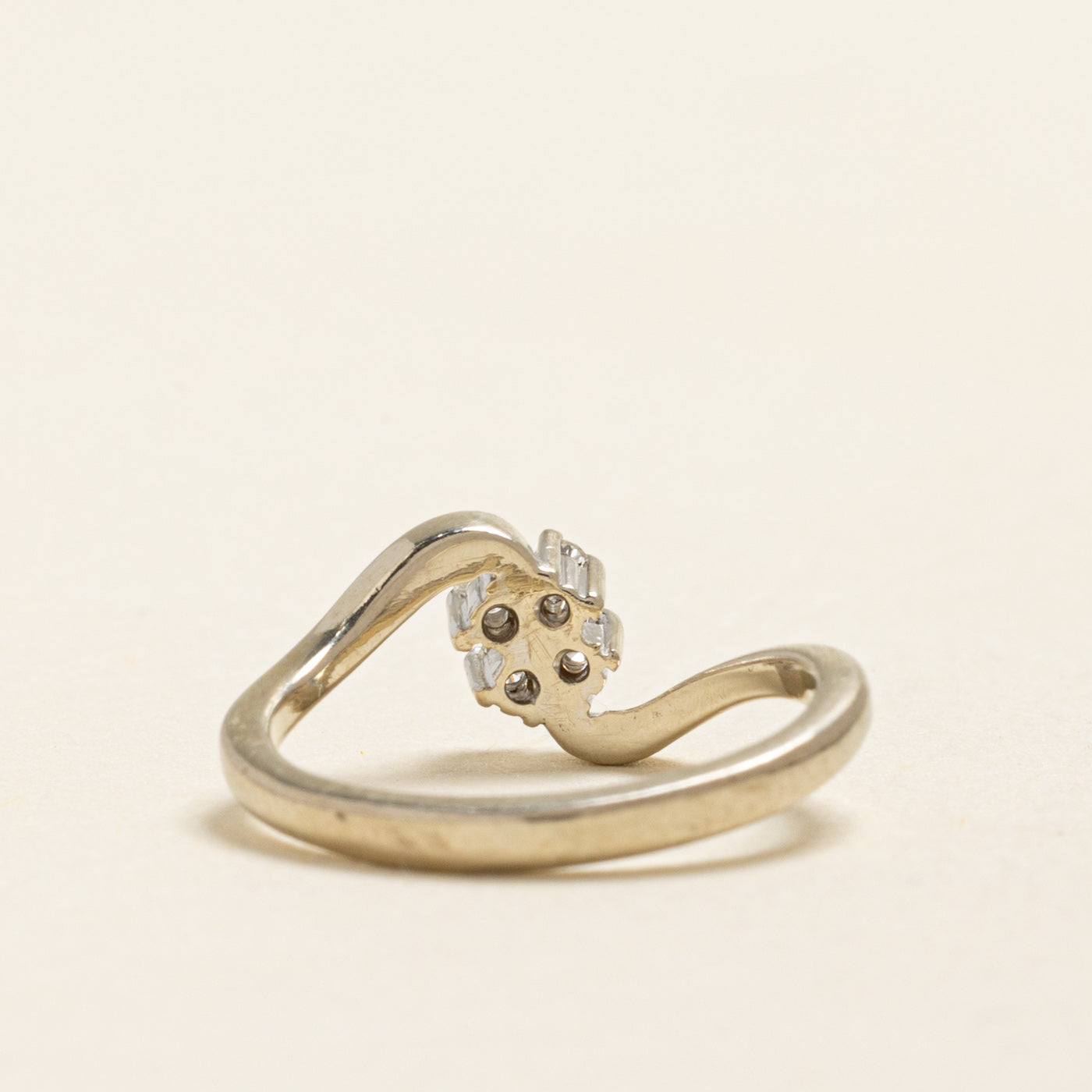 Four Stone Diamond Bypass Ring | 0.09ctw | SZ 3.25