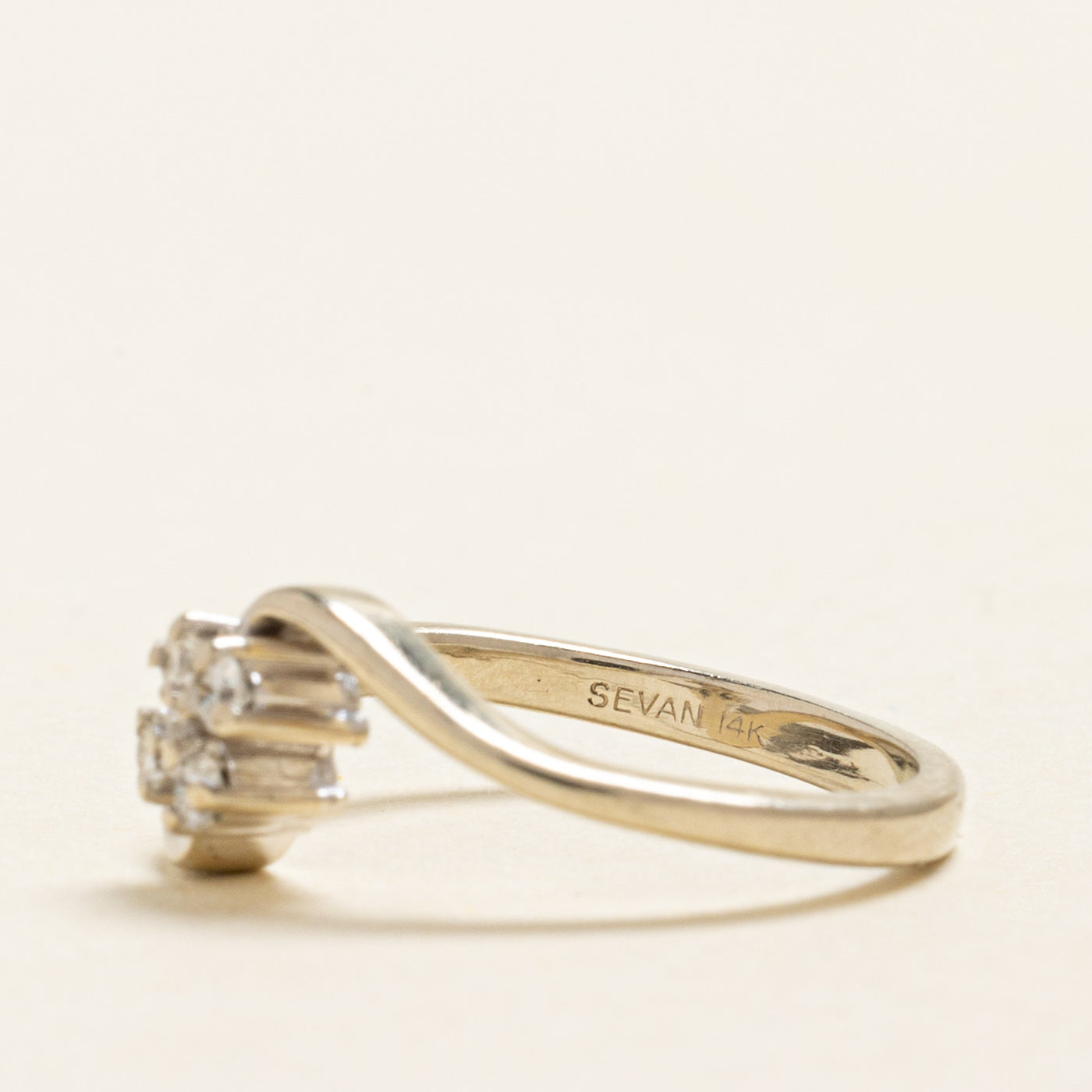 Four Stone Diamond Bypass Ring | 0.09ctw | SZ 3.25