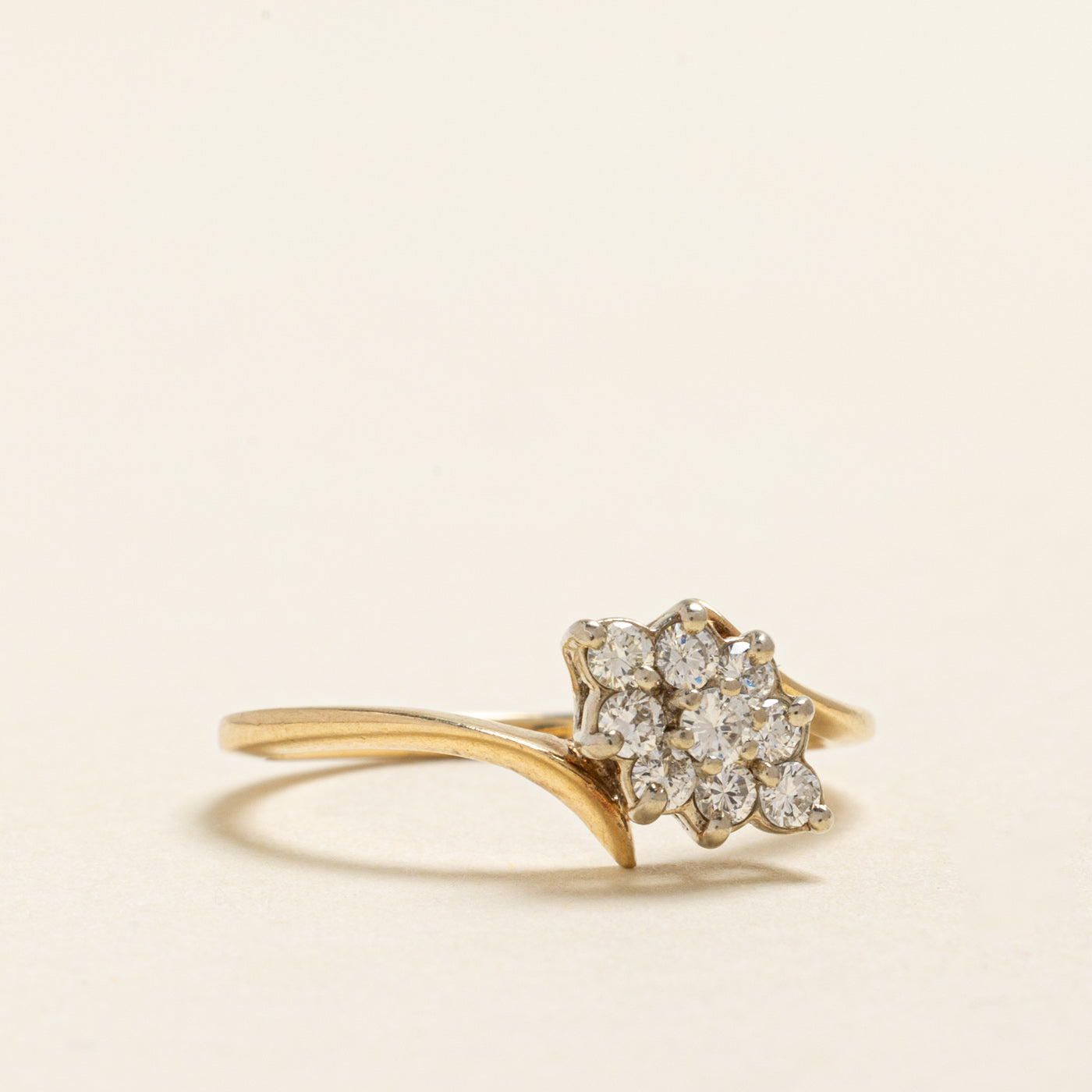 Diamond Cluster Bypass Ring | 0.30ctw | SZ 6