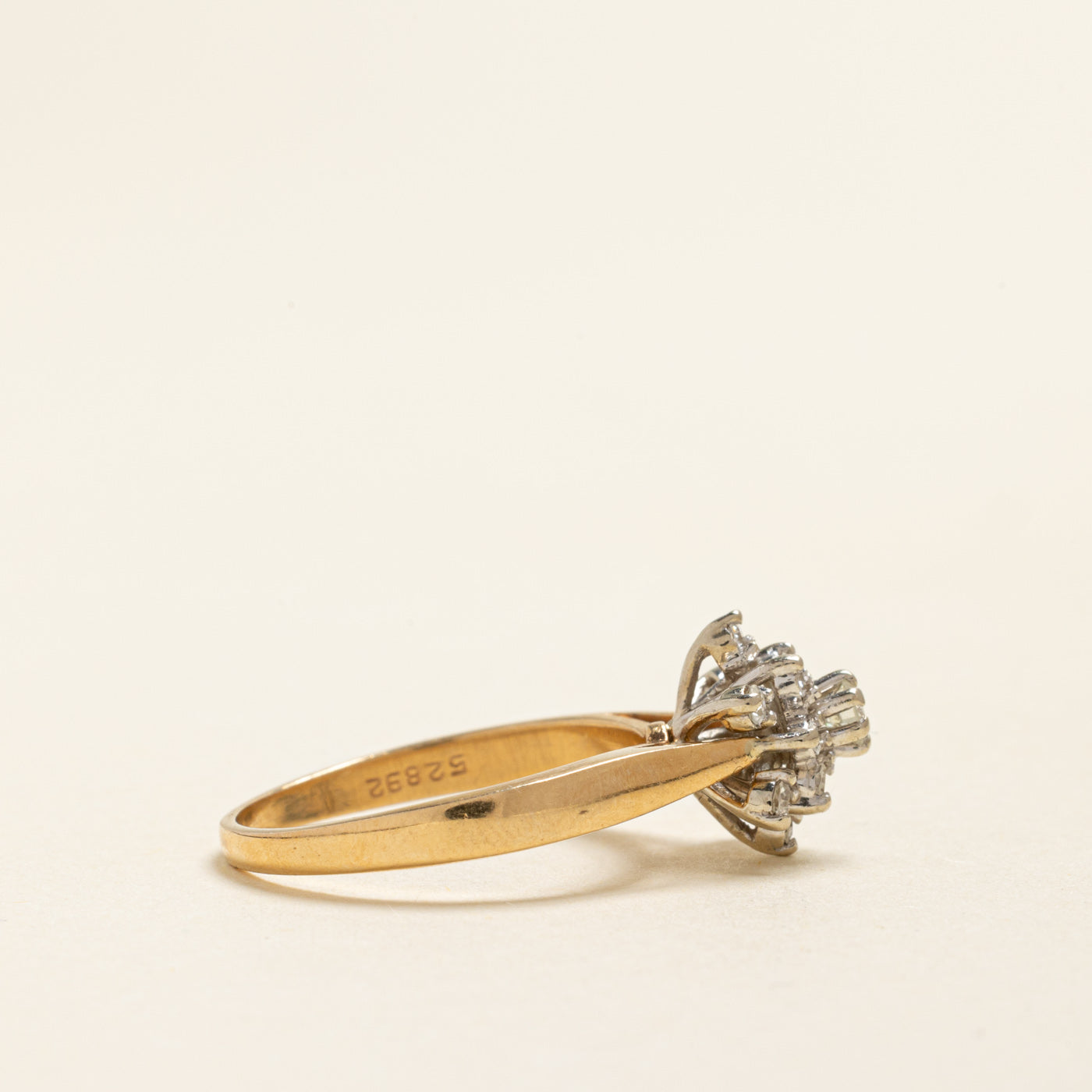 Yellow Gold Diamond Cluster Ring | 0.41ctw | SZ 7.25
