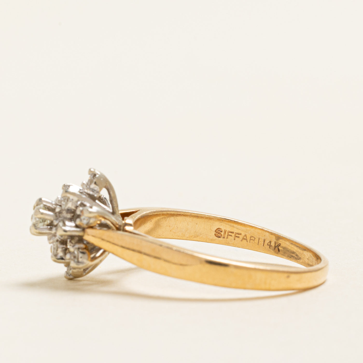 Yellow Gold Diamond Cluster Ring | 0.41ctw | SZ 7.25