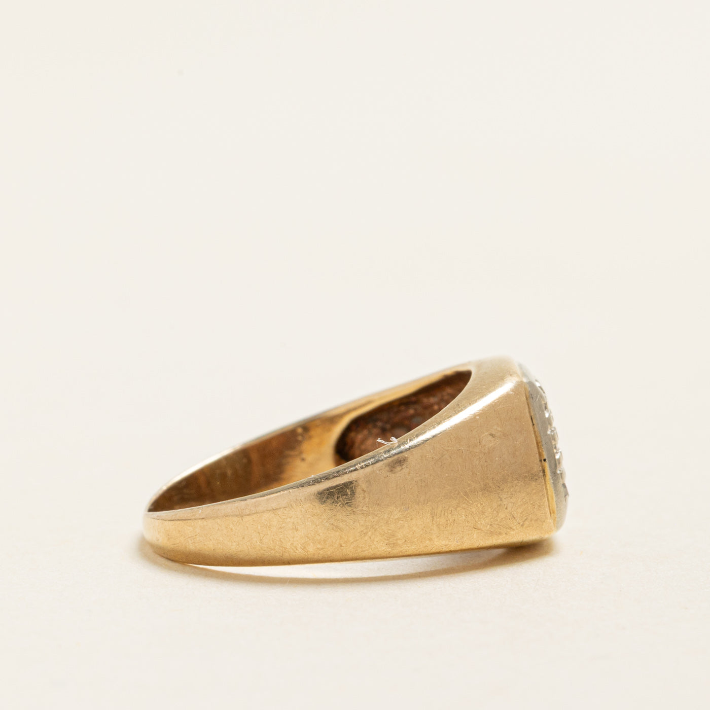 Yellow Gold Diamond Grid Ring | 0.18ctw | SZ 6.75