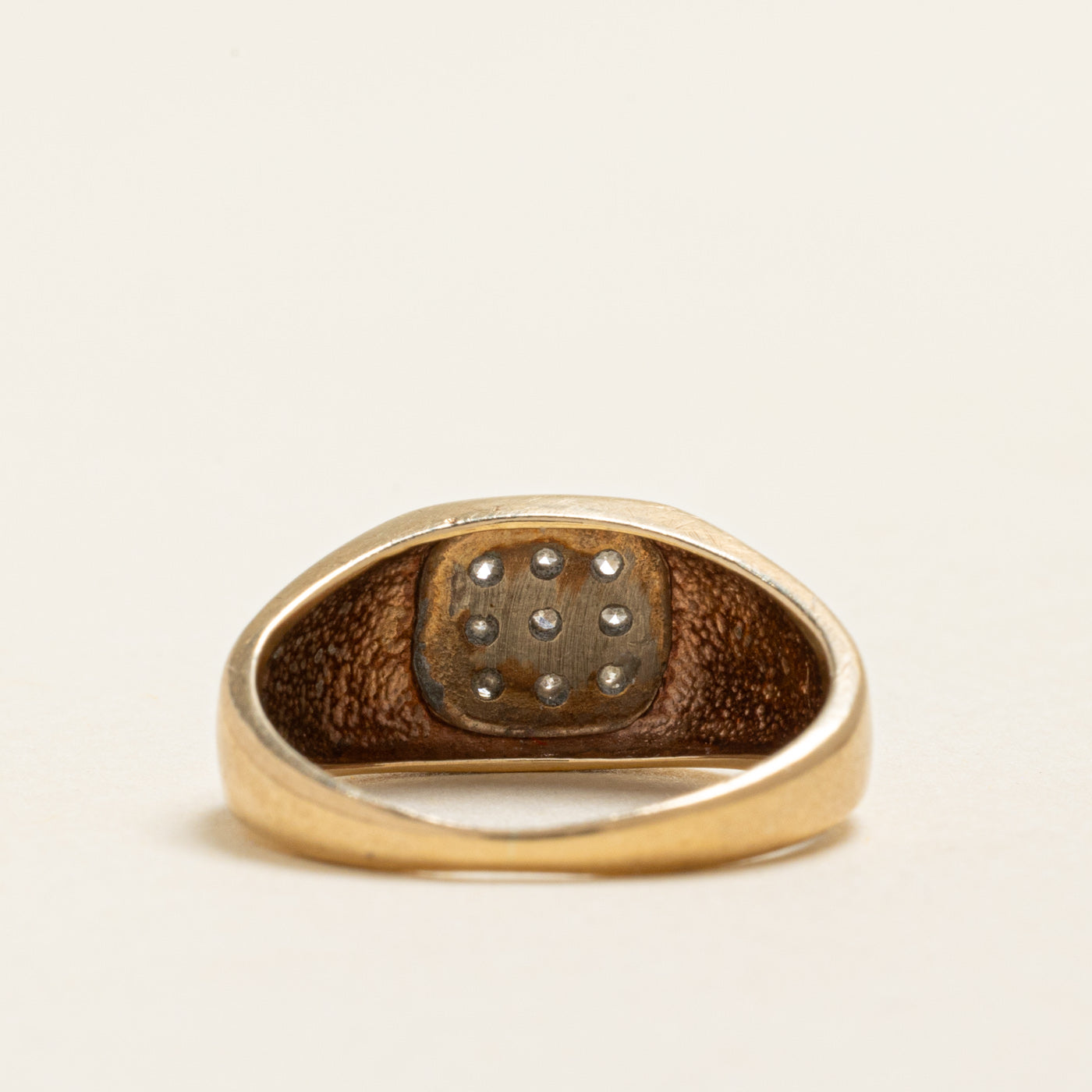 Yellow Gold Diamond Grid Ring | 0.18ctw | SZ 6.75