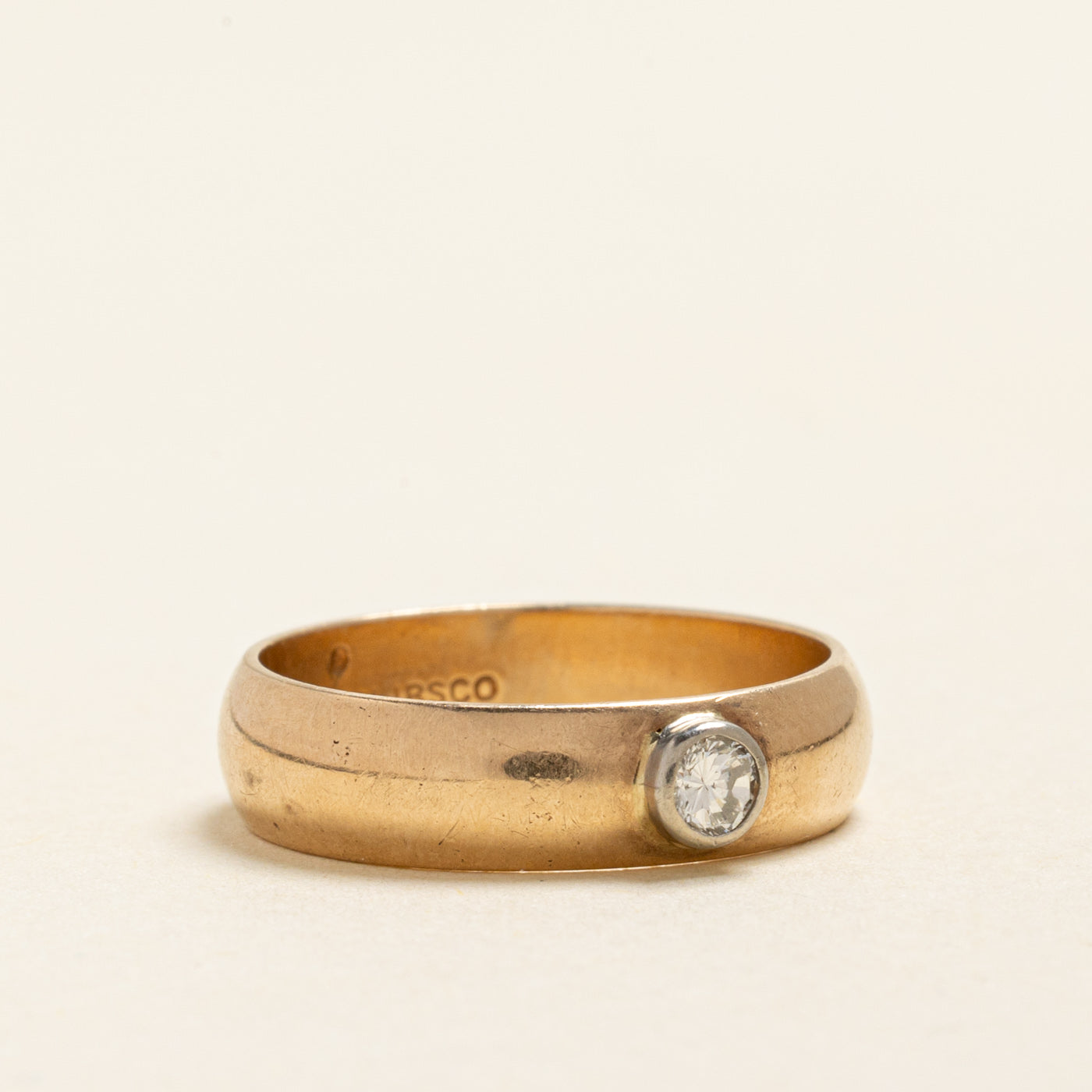 Bezel Set Solitaire Diamond Band | 0.15ct | 4.95mm | SZ 6.5