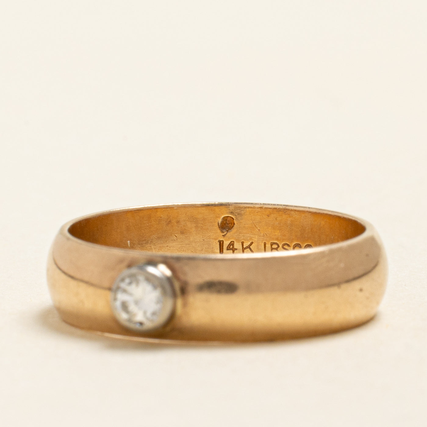 Bezel Set Solitaire Diamond Band | 0.15ct | 4.95mm | SZ 6.5