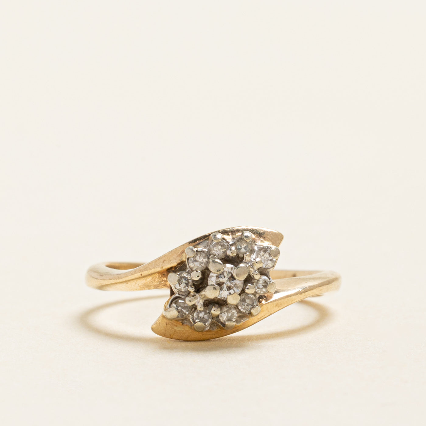 Diamond Cluster Bypass Ring | 0.15ctw | SZ 3