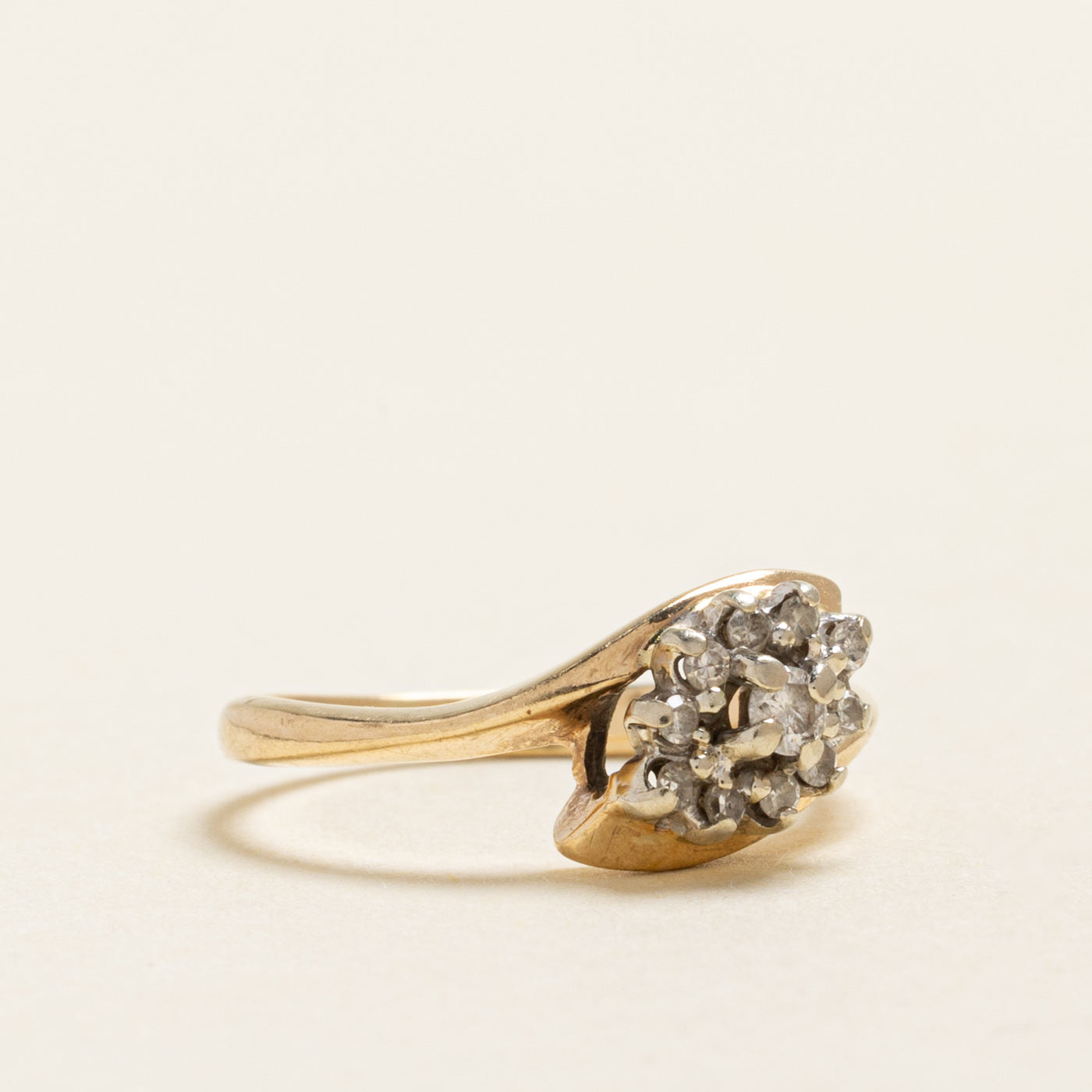 Diamond Cluster Bypass Ring | 0.15ctw | SZ 3