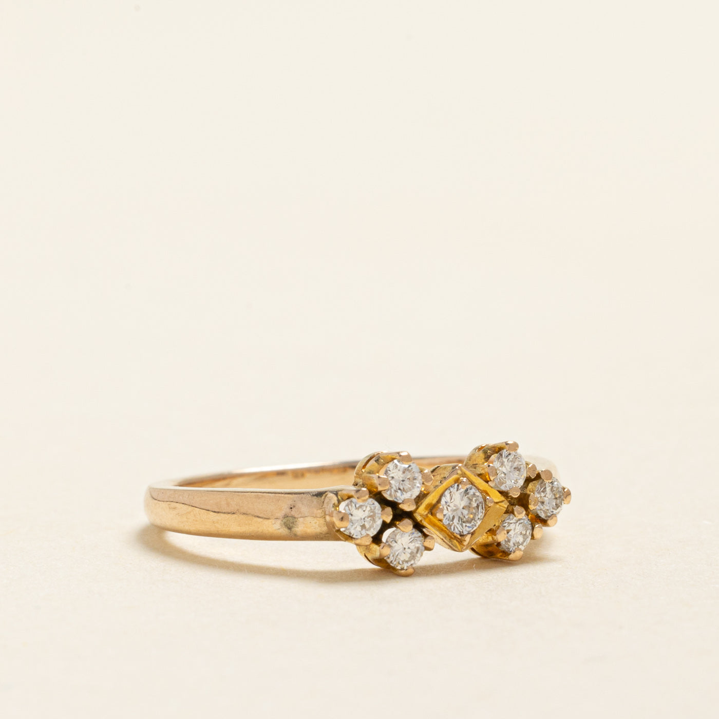 Yellow Gold Diamond Cluster Ring | 0.23ctw | SZ 5.25