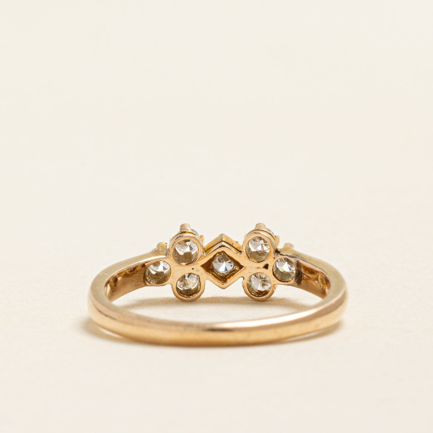 Yellow Gold Diamond Cluster Ring | 0.23ctw | SZ 5.25