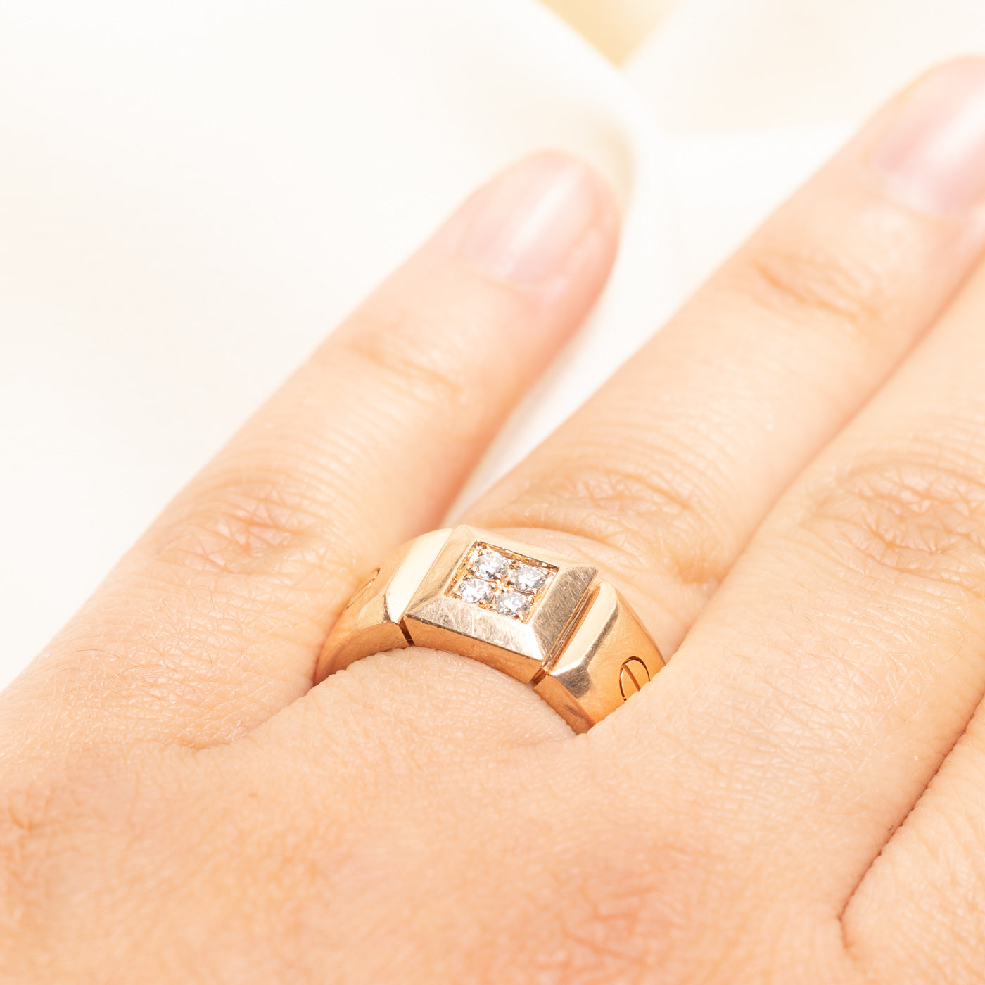 Rose Gold Diamond Grid Ring | 0.20ctw | SZ 7.5