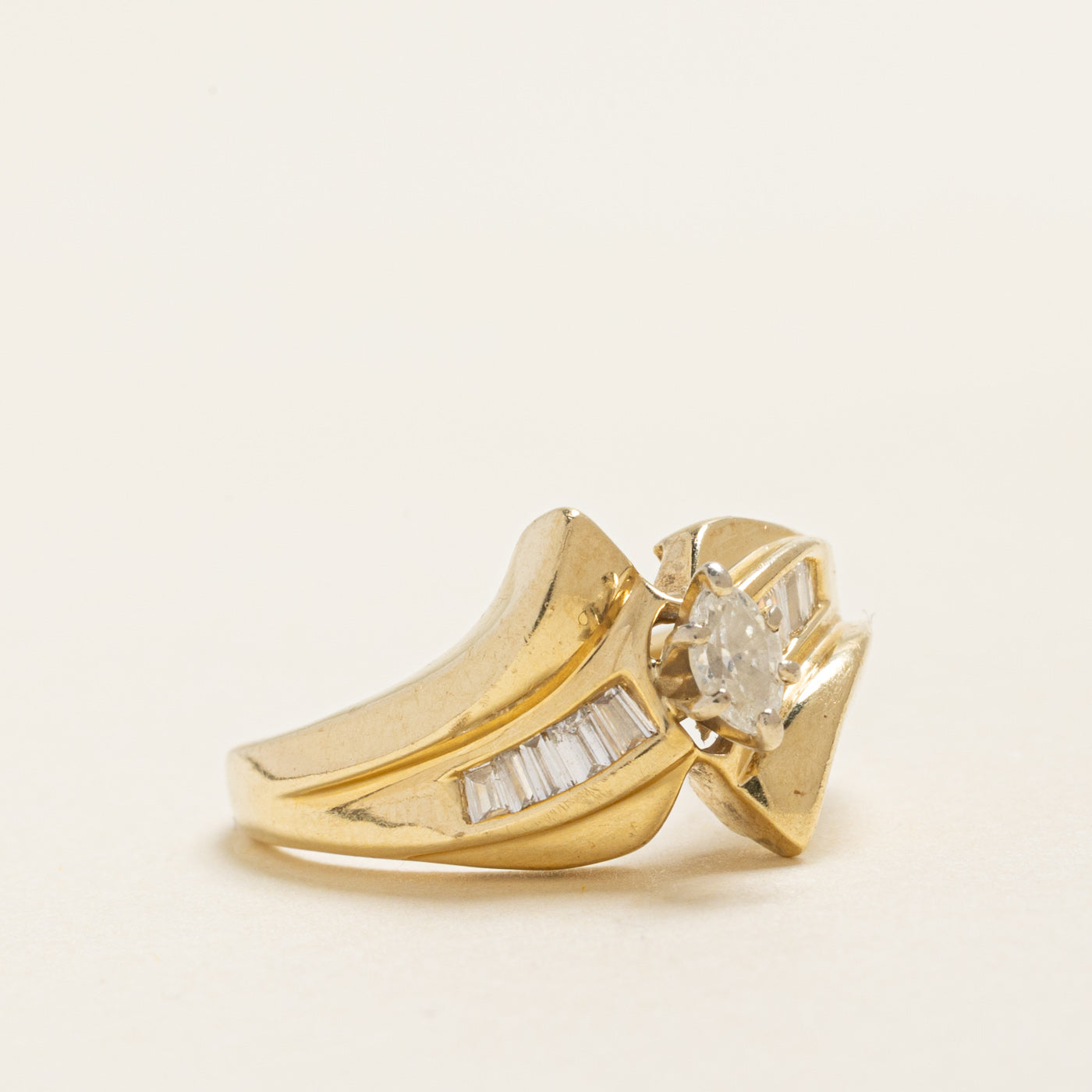 High Set Marquise Cut Diamond Ring | 0.36ctw | SZ 7.25