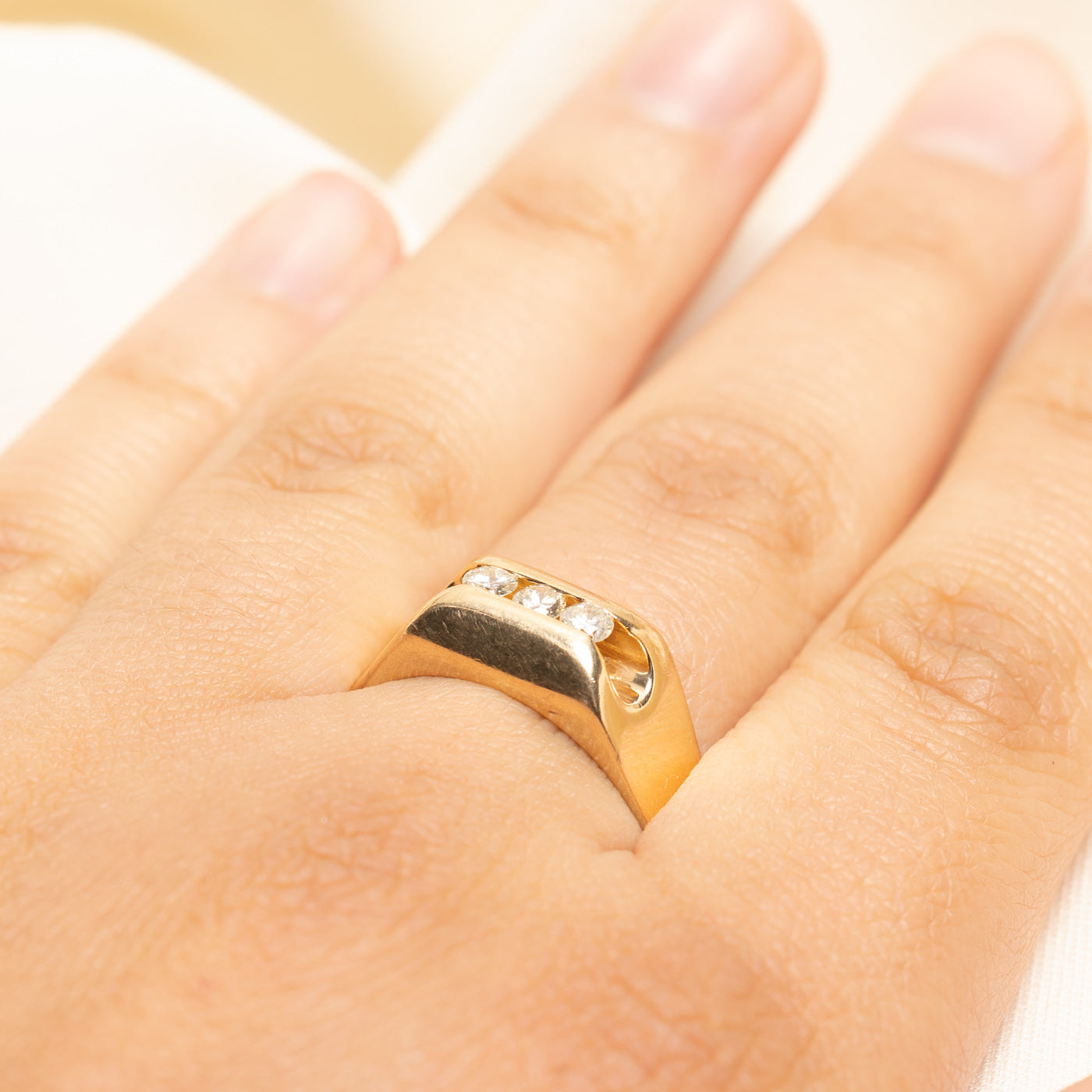 Channel Set Three Stone Diamond Ring | 0.38ctw | SZ 12