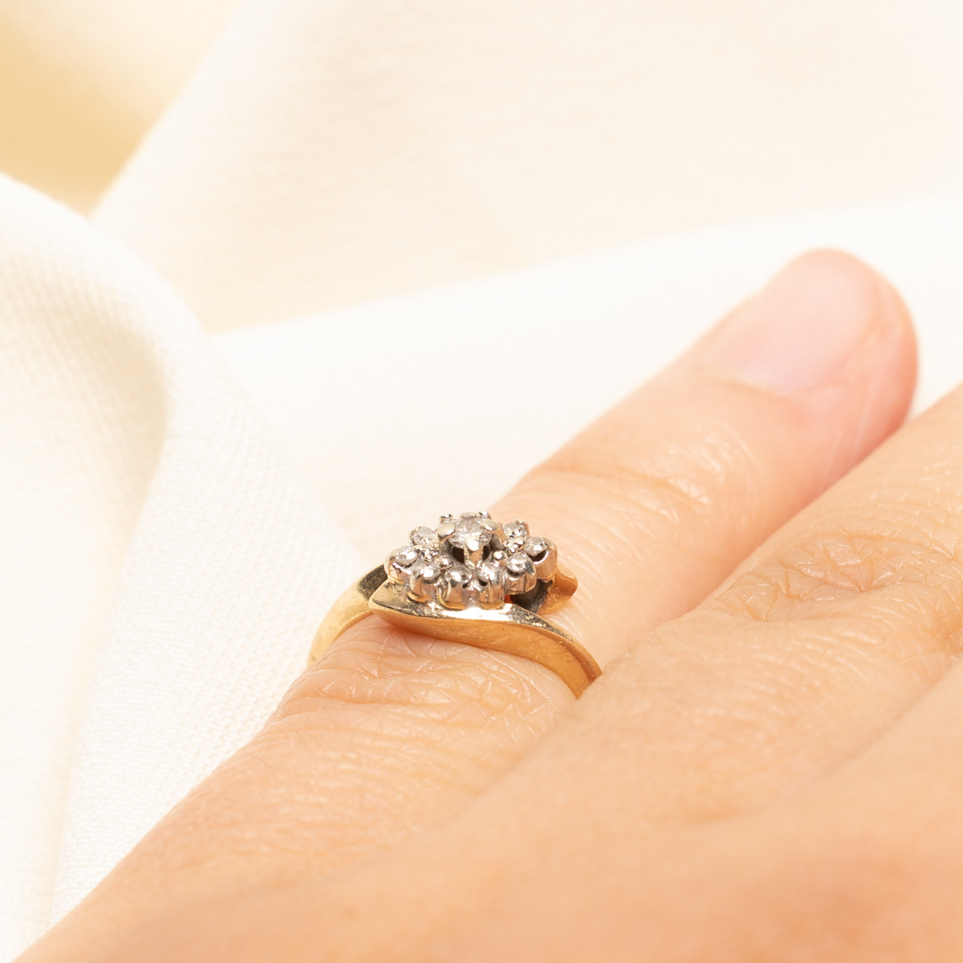 Diamond Cluster Bypass Ring | 0.15ctw | SZ 3