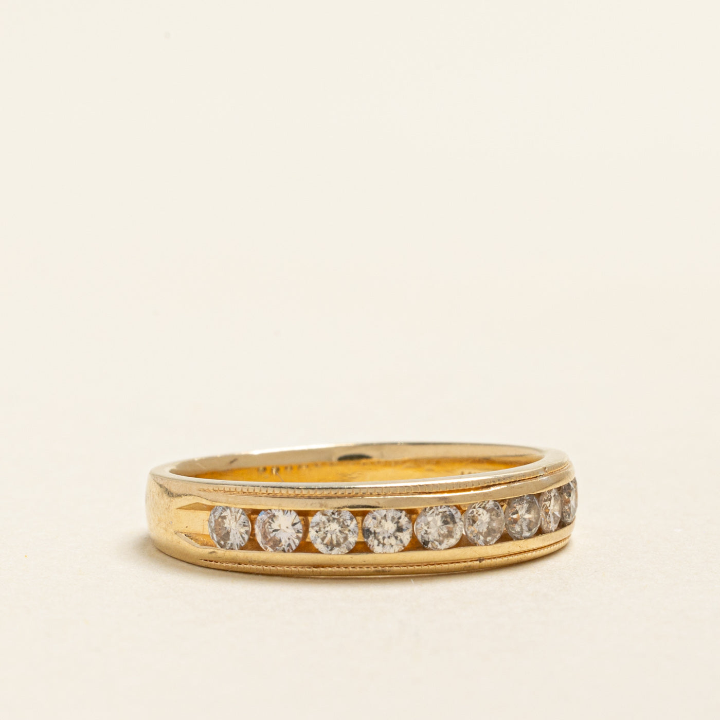 Semi Eternity Diamond Milgrained Band | 0.50ctw | SZ 7
