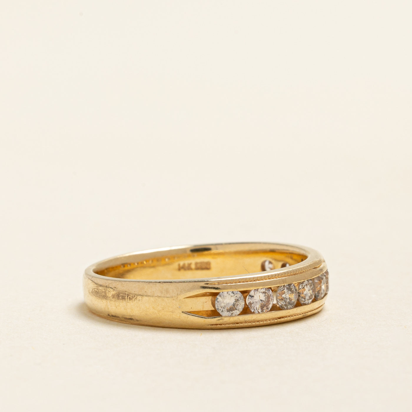 Semi Eternity Diamond Milgrained Band | 0.50ctw | SZ 7