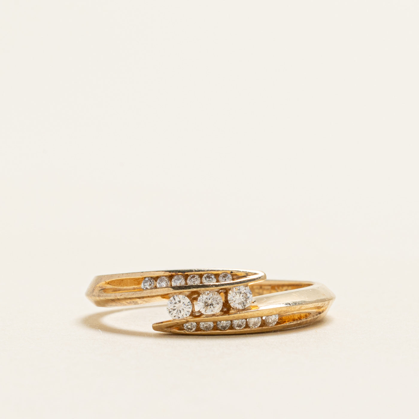Yellow Gold Diamond Bypass Ring | 0.15ctw | SZ 6.75