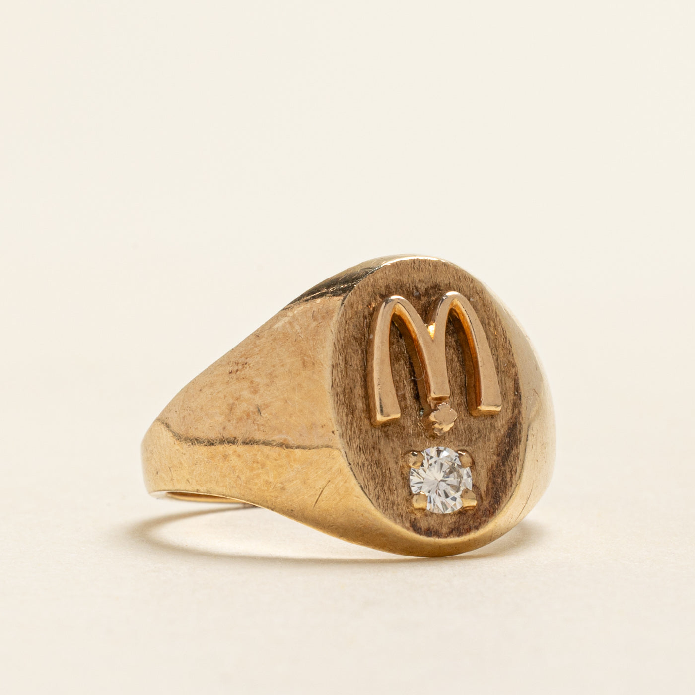 Diamond 'M' Initial Signet Ring | 0.10ct | SZ 7.5