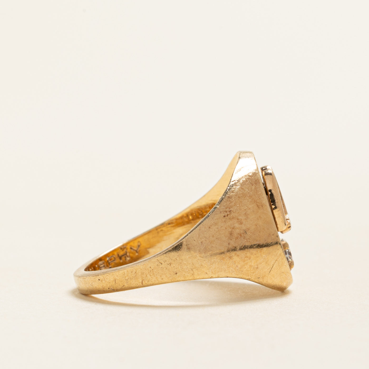 Diamond 'M' Initial Signet Ring | 0.10ct | SZ 7.5
